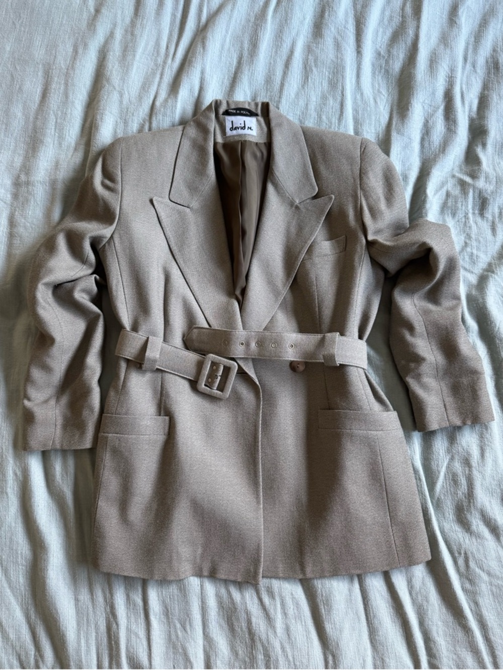 Vintage David N. Luxury Wool Blend Blazer Top Dress (small) - Picture 3 of 15